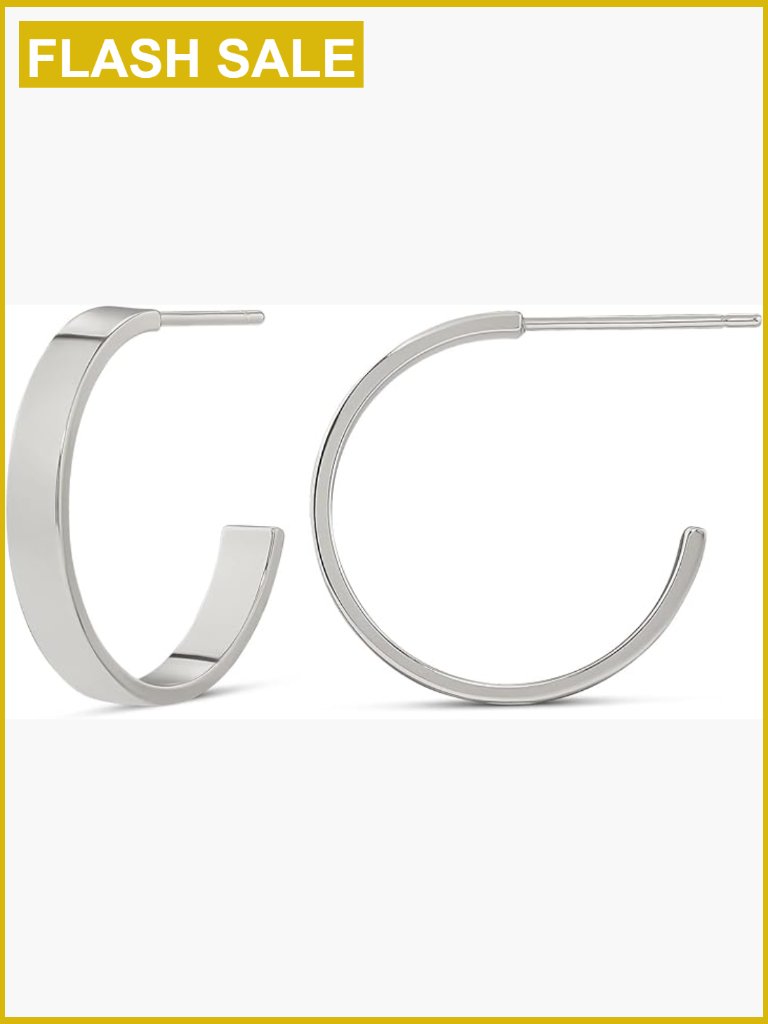 14k Gold Plated Square Edge Hoop Earrings 20mm